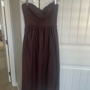Reformation Chocolate Strapless Dress
